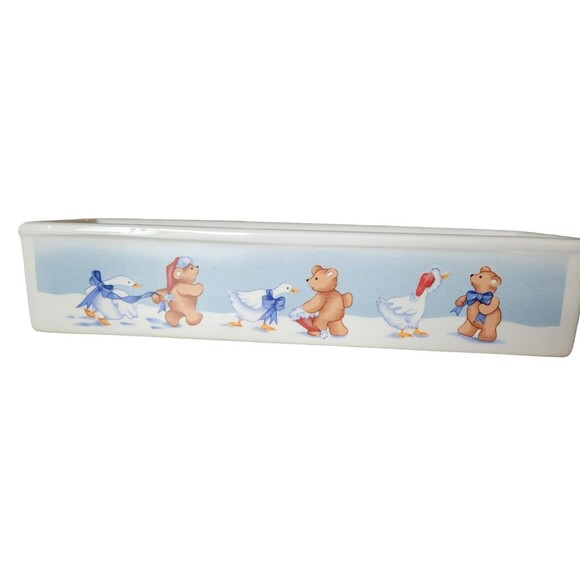 Vintage 1988 House of Lloyd Christmas Cracker Tray Bears And Geese - Picture 1 of 8